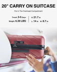 Daren 20 Inch Lightweight Hardside Carry-On Suitcase - BAGSMART