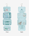 Hook Travel Toiletry Bag with Segmented Hanging Storage- Light Blue