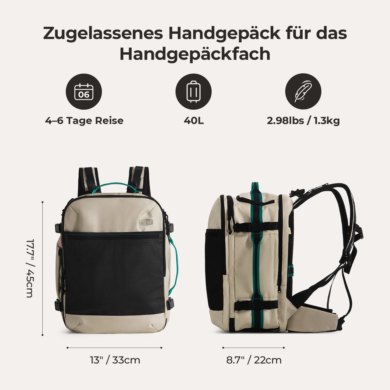 Blast Pro 40L Quick-Access-Reiserucksack | DE BAGSMART