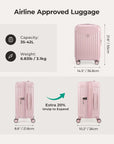 Odyssey 20 Inch Airline Approved Hardside Spinner Suitcase - BAGSMART