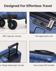Daren 20 Inch Lightweight Hardside Carry-On Suitcase - BAGSMART