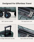 Daren 20 Inch Lightweight Hardside Carry-On Suitcase - BAGSMART