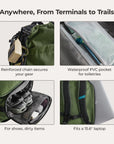 Paz 43L Carry On Travel Duffle Backpack