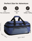 Paz 43L Carry On Travel Duffle Backpack