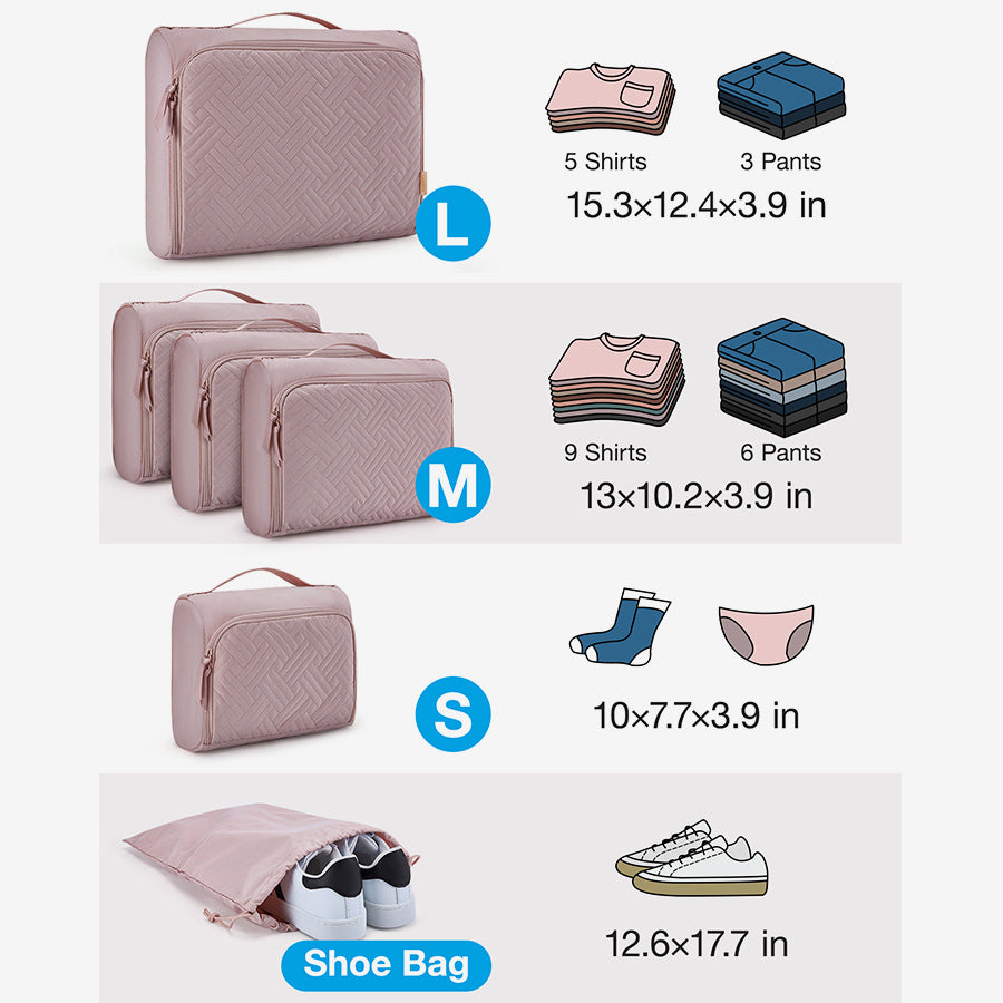 6 PCS gesteppte Verpackungswürfel für Koffer