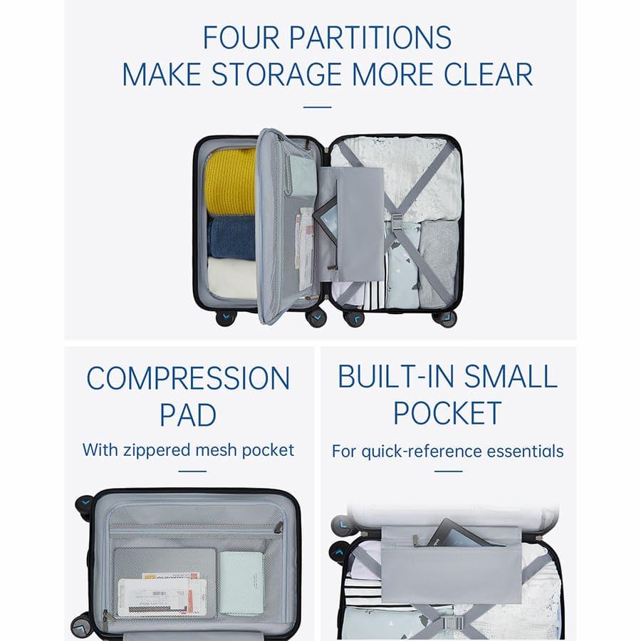 Globetrotter 20" Hardside Rolling Carry-on Stylish Suitcase - BAGSMART