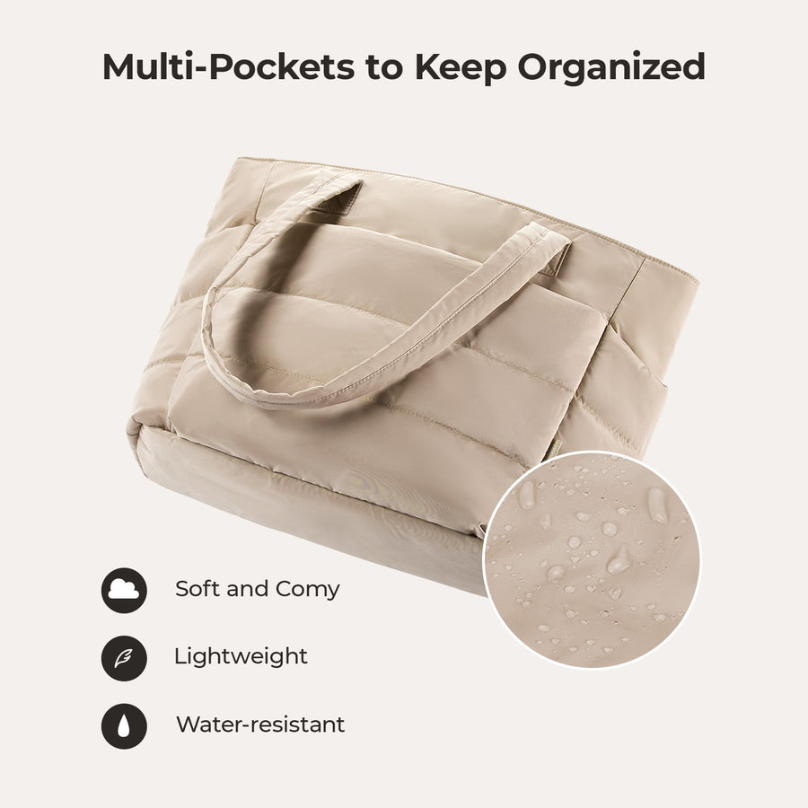 BagSmart 20L Bag Puffy Tote con compartimento para computadora portátil de 15.6 "