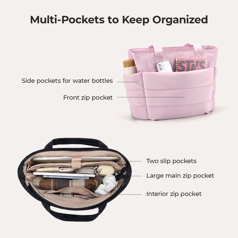 BagSmart 20L Bag Puffy Tote con compartimento para computadora portátil de 15.6 "