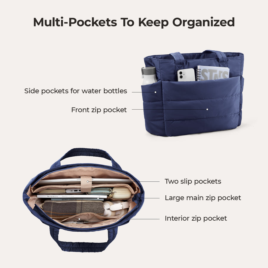 BagSmart 20L Bag Puffy Tote con compartimento para computadora portátil de 15.6 "