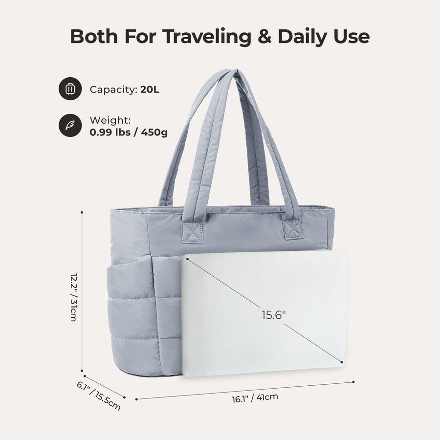 BagSmart 20L Bag Puffy Tote con compartimento para computadora portátil de 15.6 "