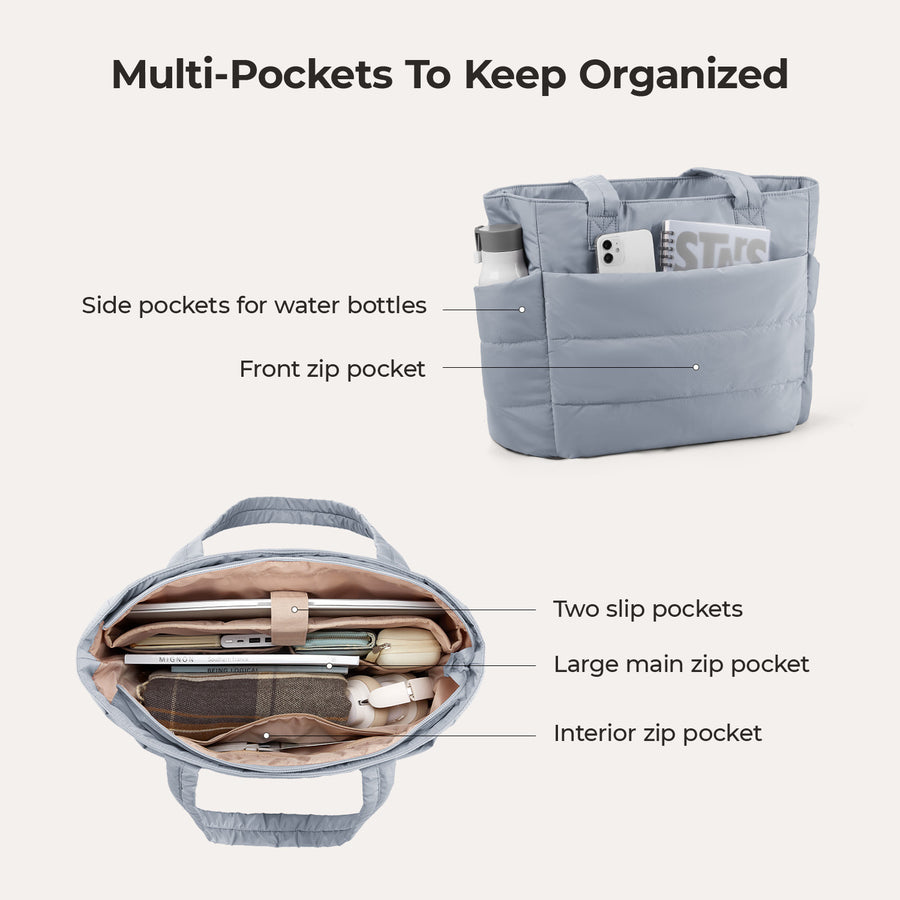 BagSmart 20L Bag Puffy Tote con compartimento para computadora portátil de 15.6 "