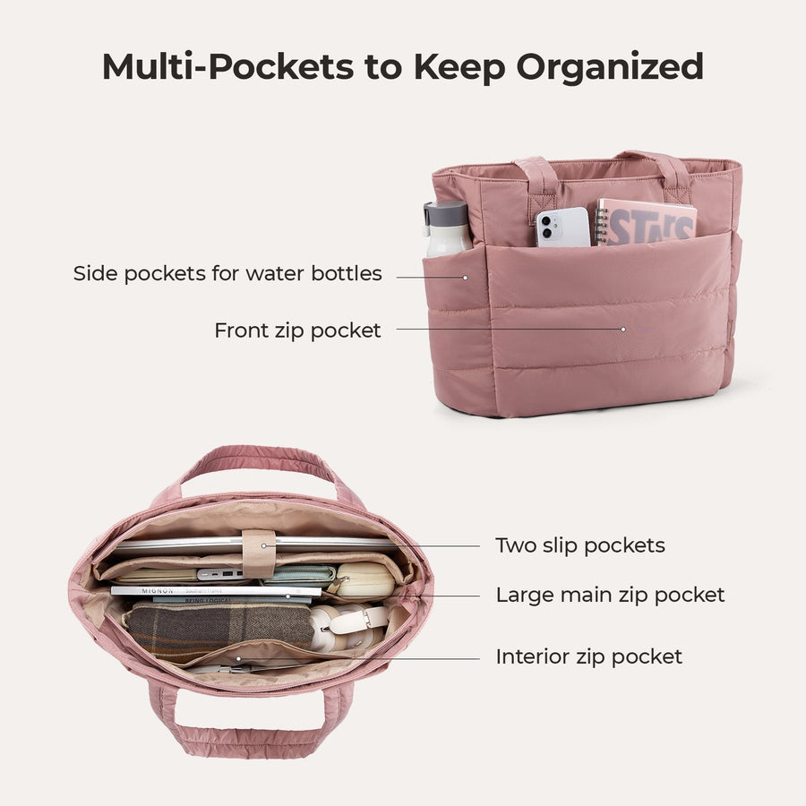 BagSmart 20L Bag Puffy Tote con compartimento para computadora portátil de 15.6 "