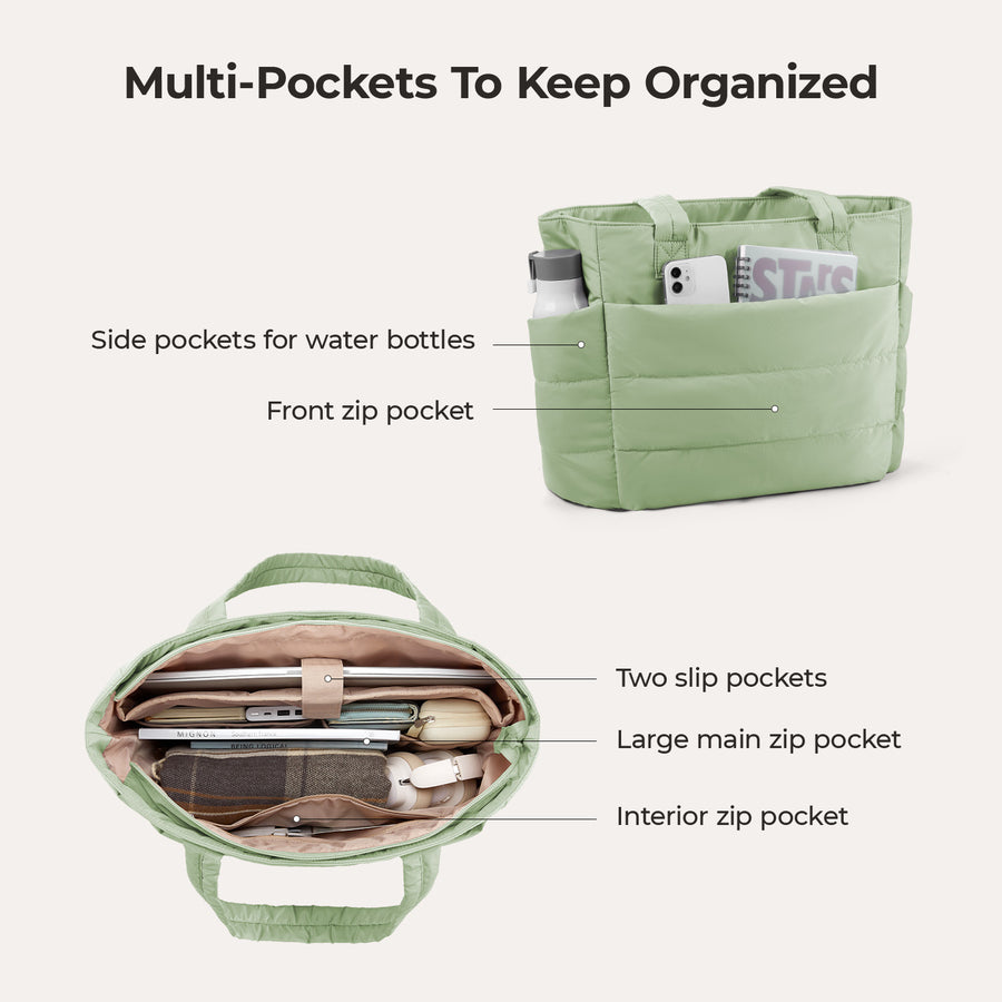 BagSmart 20L Bag Puffy Tote con compartimento para computadora portátil de 15.6 "
