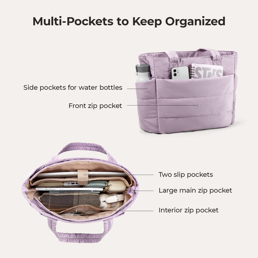 BagSmart 20L Bag Puffy Tote con compartimento para computadora portátil de 15.6 "