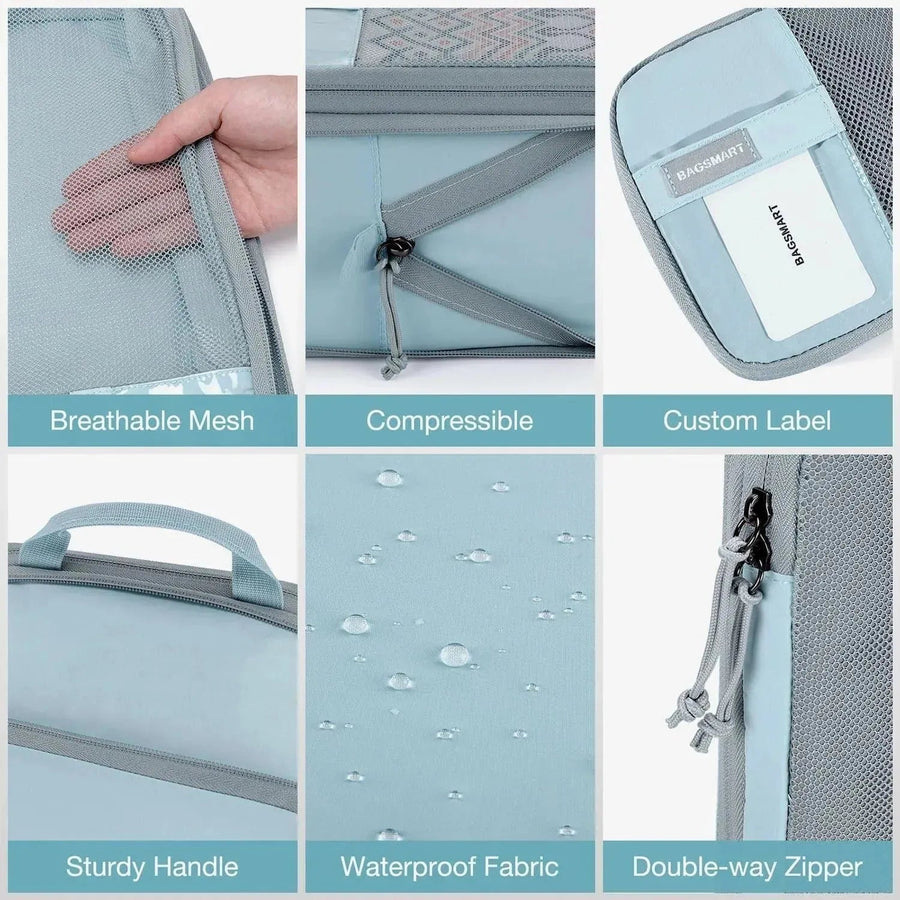 Bagsmart Compression Packing Cubes Part of Faro Travel Set - BAGSMART