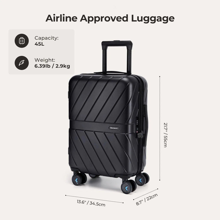 Daren 20 Inch Lightweight Hardside Carry-On Suitcase - BAGSMART