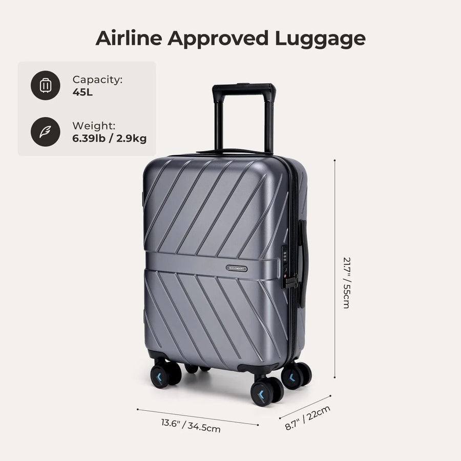Daren 20 Inch Lightweight Hardside Carry-On Suitcase - BAGSMART