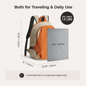 Soar_25L_Clamshell_travel_Backpack_Set_Orange_with__15.6_laptop_compartment  orange