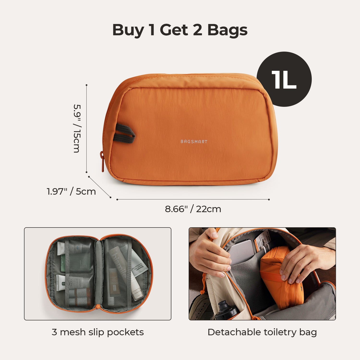 Soar_25L_Clamshell_travel_Backpack_Set_Orange_with_detachable_bag  orange