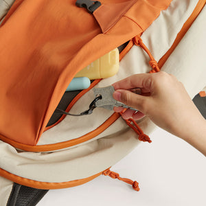 Soar_25L_Clamshell_travel_Backpack_Set_Orange_with_keychain_leash  orange