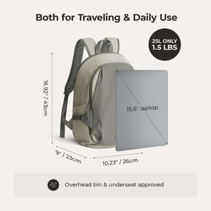 Soar_25L_Clamshell_travel_Backpack_Set_gray_with__15.6_laptop_compartment  gray