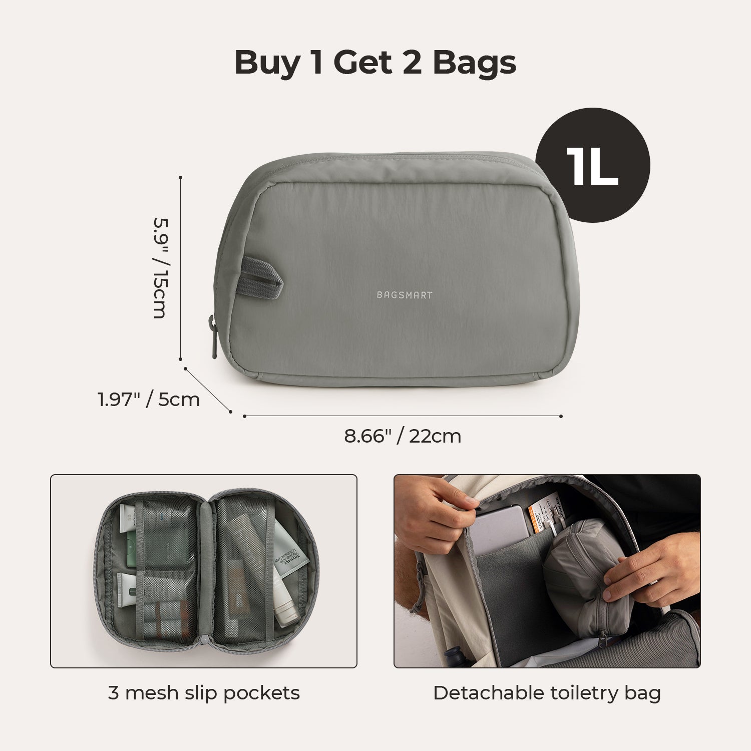 Soar_25L_Clamshell_travel_Backpack_Set_with_detachable_bag  gray